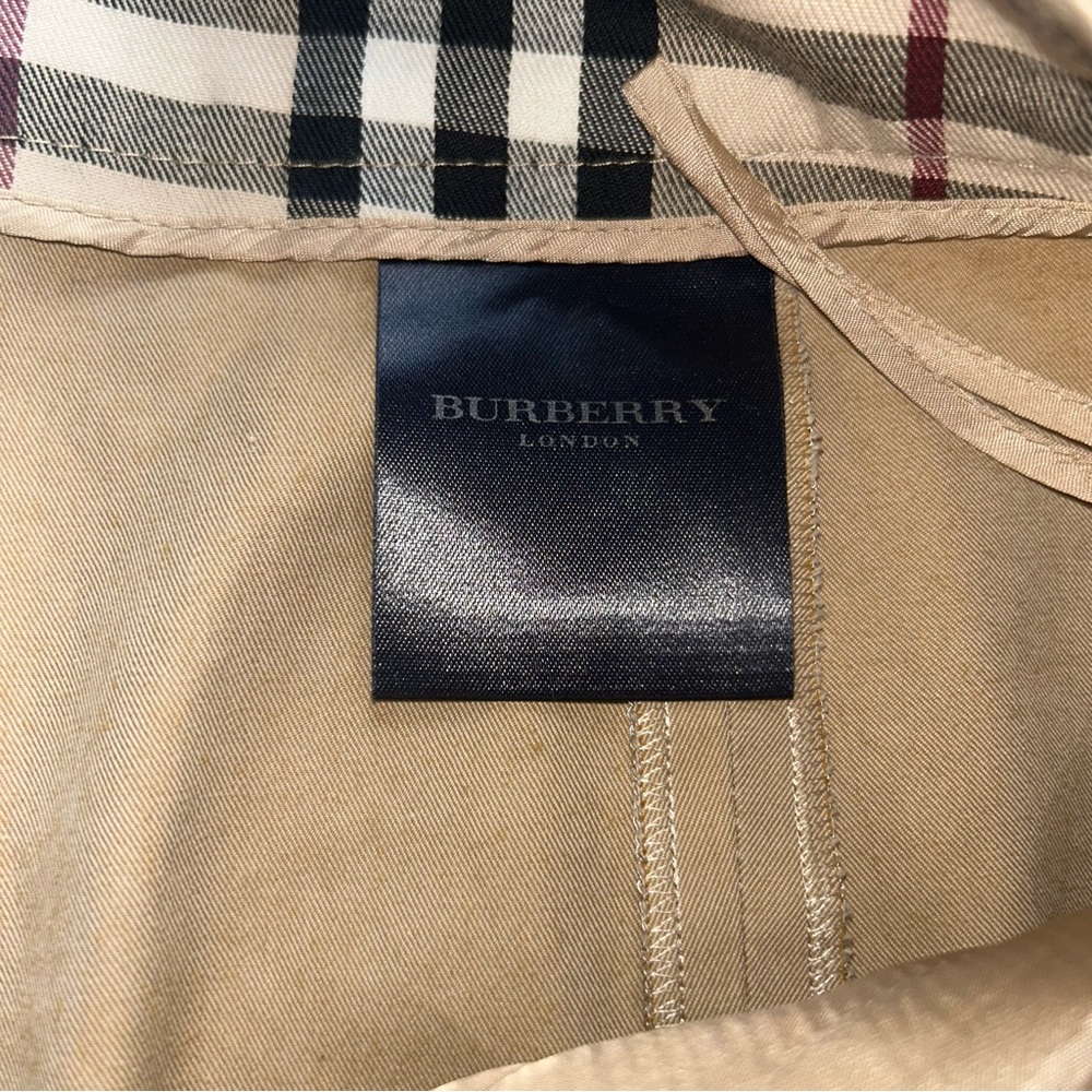 Burberry Button Front Mini Skirt Size 10 Khaki Cotton - Picture 4 of 8